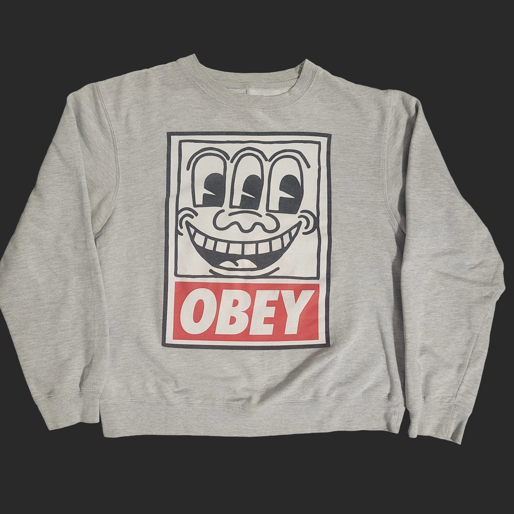 Vintage OBEY Sweatshirt Small Women's Streetwear Graphic Urban Skate Style